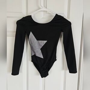 More Than Magic Black Bodysuit with Silver Star